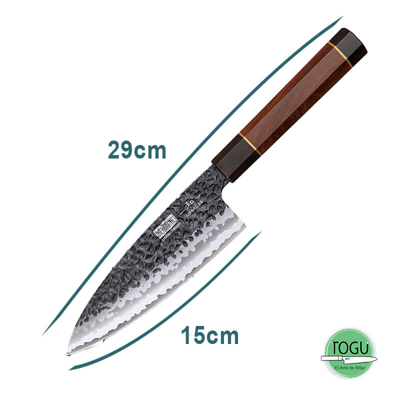 Cuchillo Deba Damasco Martillado 6” - Imagen 3