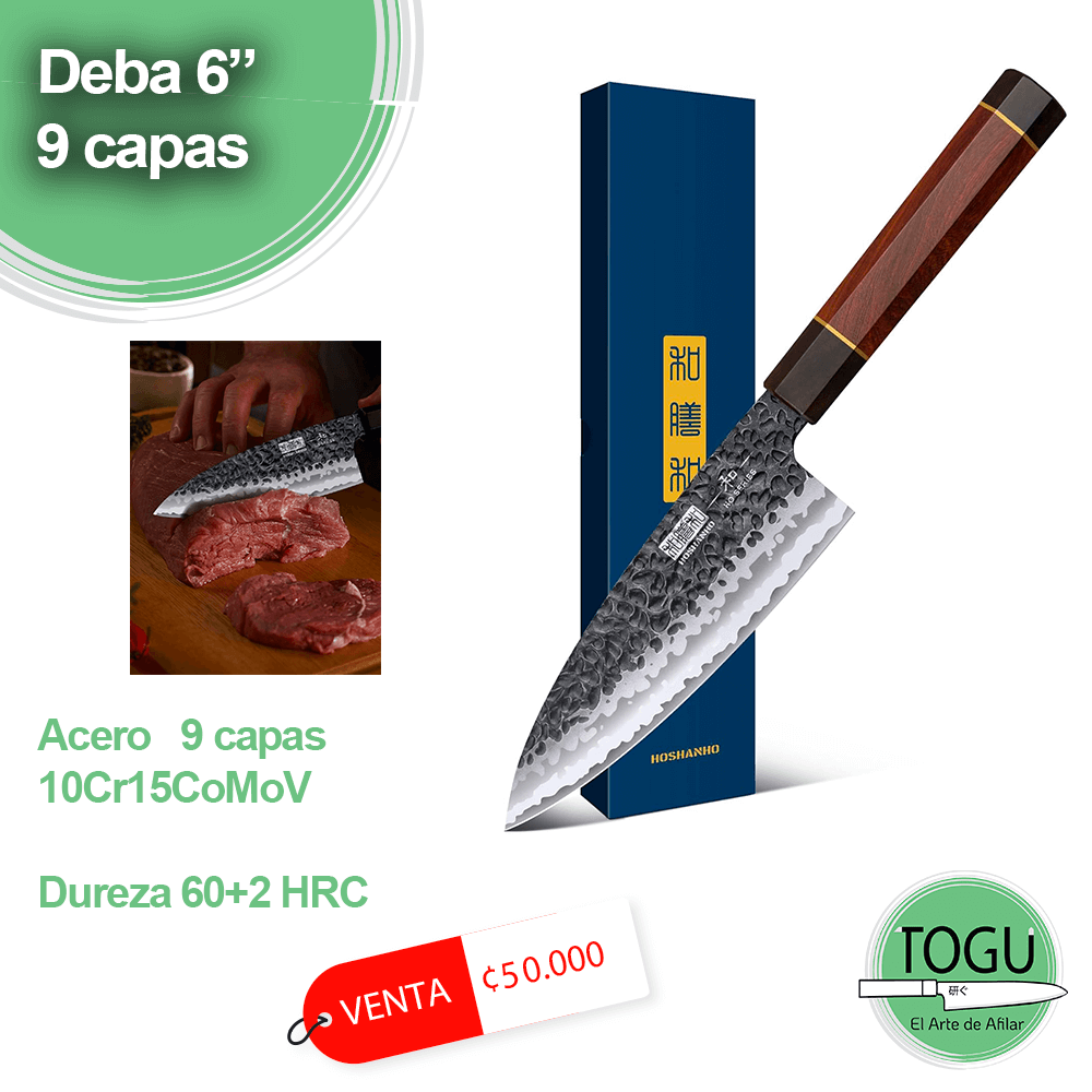 Cuchillo Deba Damasco Martillado 6” - Imagen 2