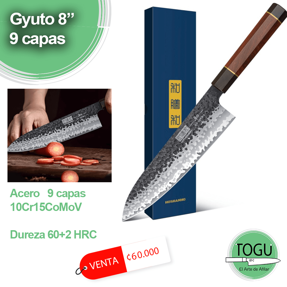 Cuchillo Gyuto Damasco Martillado VG-10 8” - Imagen 2