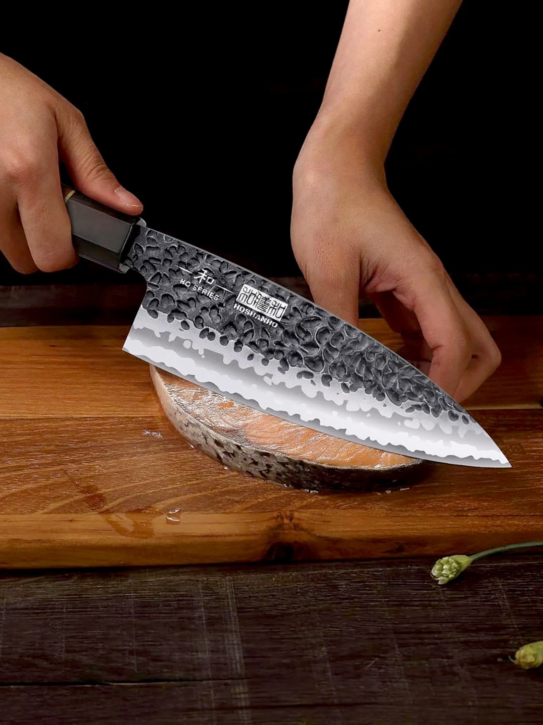 cuchillo deba damasco martillado 6”