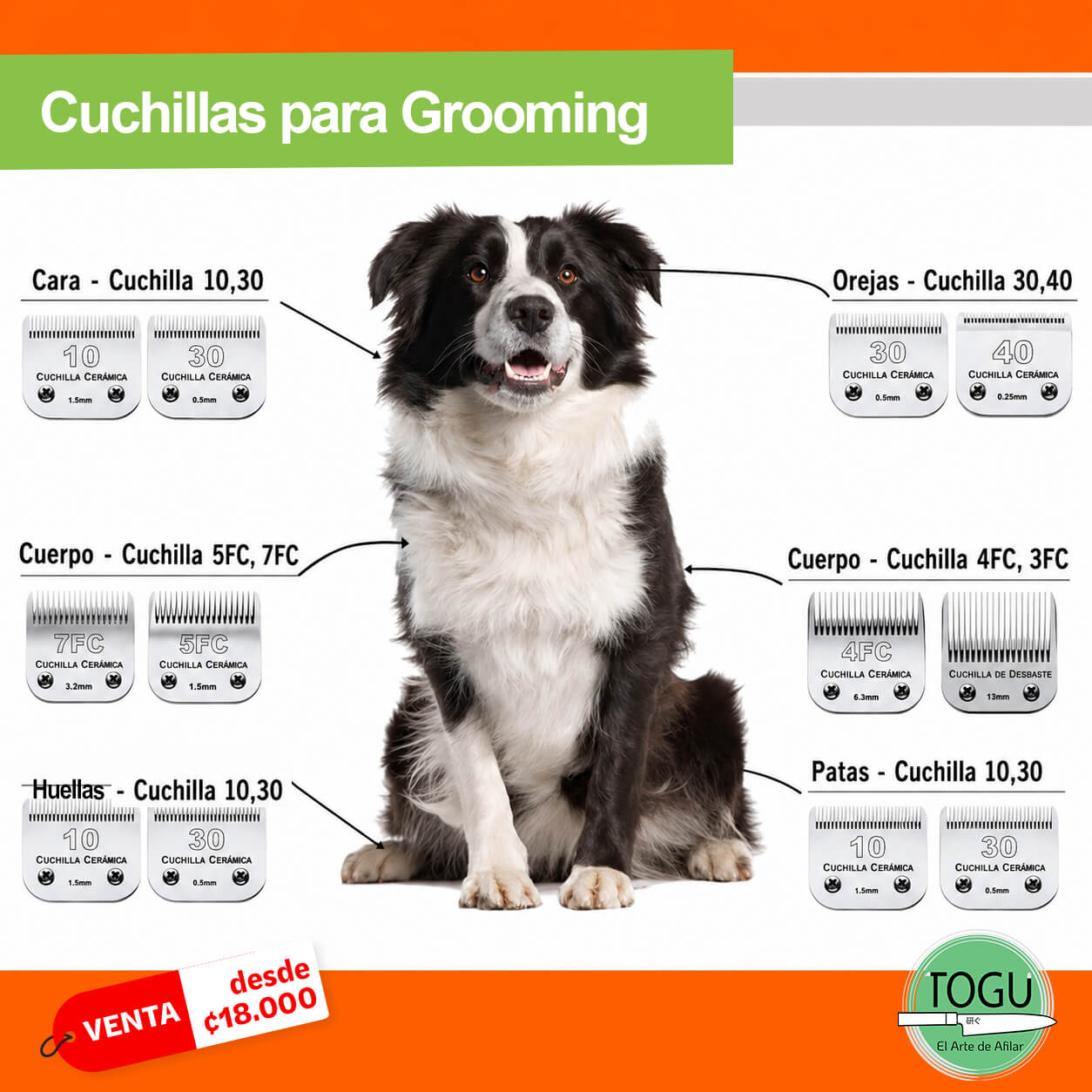 Cuchillas de Repuesto para Maquinillas Andis, Oster A5 y Wahl KM - Imagen 8