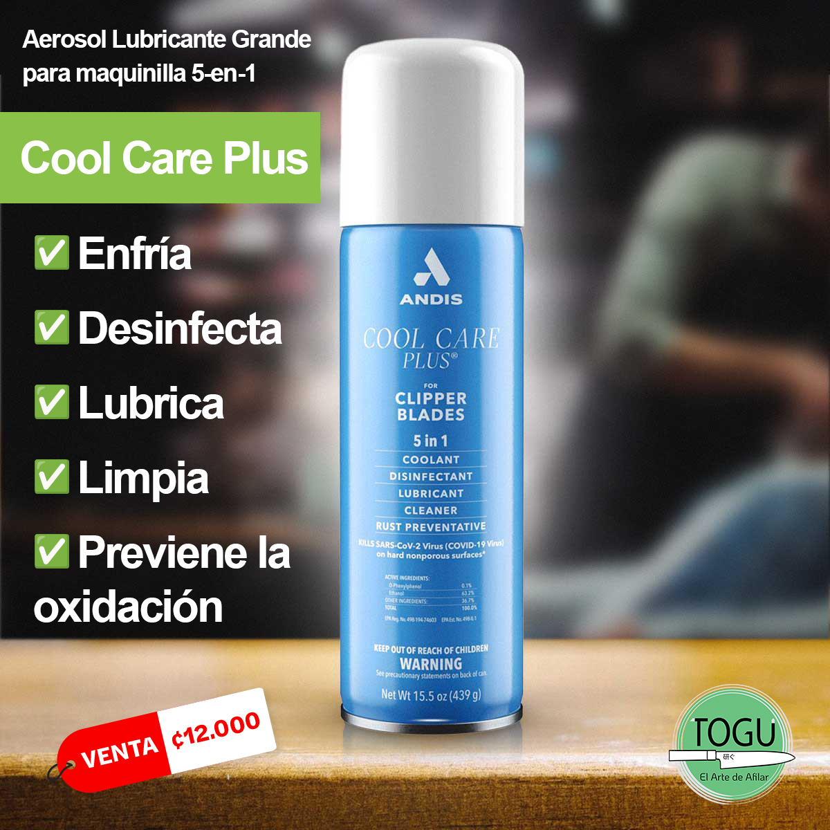 Andis Cool Care Plus aerosol lubricante Grande para maquinilla 5-en-1 - Imagen 7